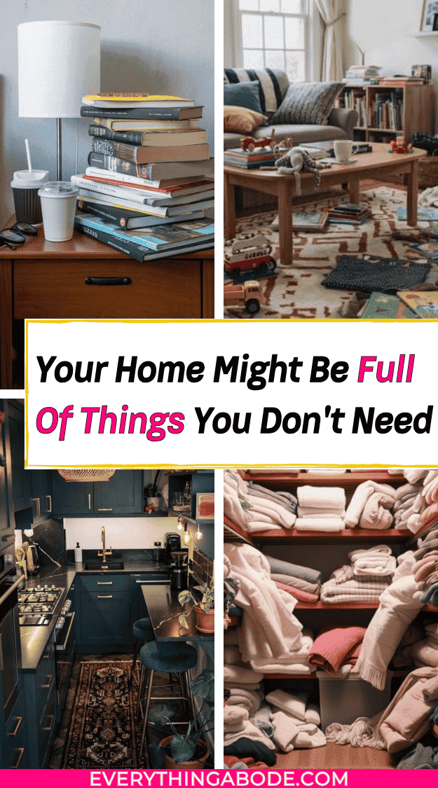 Pinterest pin showing signs your home is full of things you no longer need