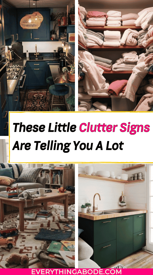Pinterest pin showing little clutter signs you may not notice around your home